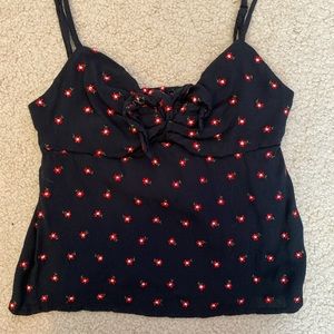 brandy melville floral tie crop cami
